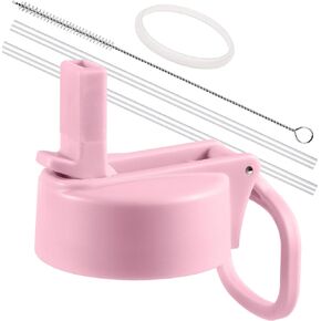 Vmini Straw Lid, Compatible with Hydro Flask Wide Mouth Water Bottle and More, Wide and Rotating Handle, Straws and Brushes, 1 and 2 Pack