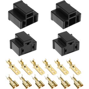 SING F LTD 4Pcs H4 Headlight Connector Replacement H4 Bulb Repair Holder Connector Plug 3 Pin Female&Male Connector Plug Car Accessories