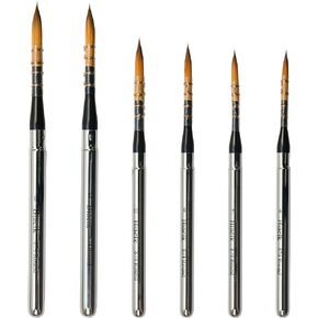 Biaelk 874Round,face Paint Brushes, Professional Travel Art Supplies for Artist Watercolor Paint Pocket Brush #6#7#8#10#12#14 Synthetic Hair Paintbrushes Set