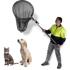 Animal Catcher Net, Dog Catching Net, Animal Catch Pole Tools for Poultry, Chicken, Feral Cat, Duck, Goose, Bird, Skunk, Bat, Fox, Raccoon, Guinea Fowl, Pigeon,Tuna and Small Animals