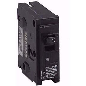 SIEMENS 6-Pack (6 Pack) Q115 Breaker, 15A, 1P, 120 VAC, Plug-in, Black