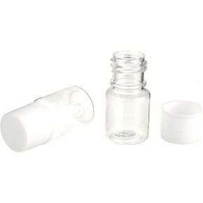 Bettomshin 50Pcs 5ml PE Plastic(Food Grade) Bottles, Wide Mouth Lab Reagent Bottle Sealing Storage Lab Container White Transparent