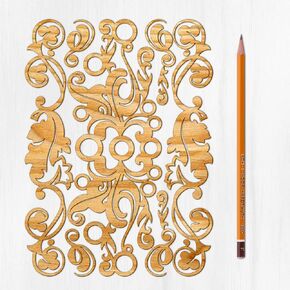 Ajoure غرامة Lasercut الزينة # آرت ديكو Moonshine الأزهار نمط الحدود خمر القشرة الخشبية اللوح الخشب الرقائقي صورة ظلية للحرف اليدوية