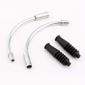 Bike V Brake Noodle Cable Guide Pipe, 110 Degrees Bend V Brake Noodle Cable Guide Pipe with 2 Aluminium Alloy Pipe And 2 Plastic Hose