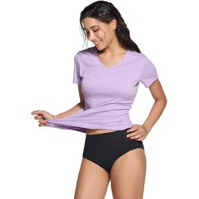 TSLA Women's UPF 50+ V-Neck Swim Shirts, UV Sun Protection Short Sleeve Rashguard, Outdoor Summer Athletic Workout Tops
