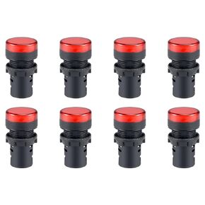 uxcell 8Pcs Green Indicator Light AC/DC 110V, 22mm Panel Mount, for Electrical Control Panel, HVAC, DIY Projects