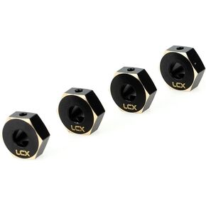 LCX Racing 1/10th RC Crawler Car 12mm Brass Wheel Hex Hubs Drive Adapter for Axial SCX10 III UTB10 Capra 1.9 Unlimited Trail Buggy, Upgrades Parts Accessories