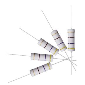 uxcell 10Pcs 470 Ohm Resistor, 5W 5% Tolerance Metal Oxide Film Resistors, Axial Lead, Flame Proof for DIY Electronic Projects and Experiments