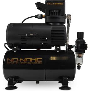 NO-Name Quiet Compressor for Airbrush with air Tank Model Tooty (Piston Type). NO-Name Brand by SprayGunner. with Bonus!