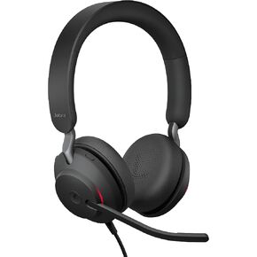 Jabra Evolve2 40 MS Wired Headphones, USB-A, Stereo, Black – Telework Headset for Calls and Music, Passive Noise Cancelling Headphones, MS-Optimized with USB-A Connection (Renewed)