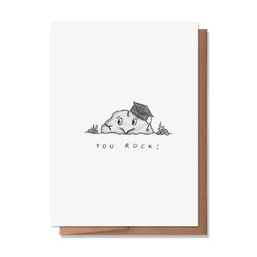 Wunderkid You Rock! Happy Graduation Card, Cute & Funny Graduation Card Class of 2024 (1 Single Card, Blank inside)