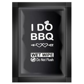 مناديل مبللة لحفلات الزفاف من I DO BBQ مغلفة بشكل فردي - مناديل رطبة لحفلات الزفاف أو حفلات الشواء أو حفلات الشواء - عبوة من 25 قطعة