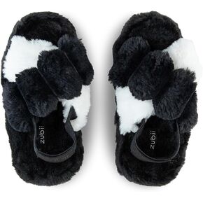 Zubii Criss Cross Slippers, Slingback, Warm Cozy And Stylish, Breathable, Cross Cross Design, Plush, Navy And Black Colors, Strong Strap in Kuwait