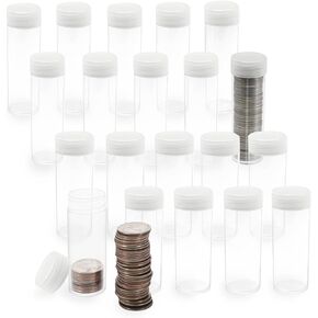 BCW 10ct Nickel and 10ct Quarter Coin Tubes Combo | Plastic Screw-On Cap for Coin Holder Tubes | Long Lasting Protection for Collectible Coins | Secure Sealing Mechanism | Coin Storage Accessories