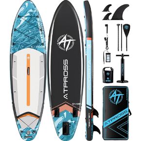 ATPROSS 11'6"x35" Inflatable Paddle Board, 450lbs Extra Wide Stand Up Paddleboard for Adults with Premium SUP Accessories Kit & Backpack, Blow Up Kayak Non-Slip Stable Deck Boat for Yoga Fishing Surf
