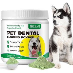 Dog Dental Powder 80G, Dog Dental Care Breath Freshener, Dental Powder for Dog Teeth Cleaning, Plaque Tartar Off Powder for Dogs, Dog Teeth Cleaning Powder with Probiotics