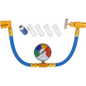 Aupoko R134A AC Refrigerant Recharge Hose Kit, Auto Air Conditioning Kit, R12 to R134A Low Pressure Retrofit Valve with Dust Cap, Oil Detection Cottons for AC Air Conditioning Refrigerant System