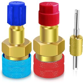 Boltigen R134a to R1234yf Adapter, R1234yf Adapter, R1234yf to R134a Adapter Kit, High Low Side R134a to R1234yf Quick Coupler Connection for AC Refrigerant
