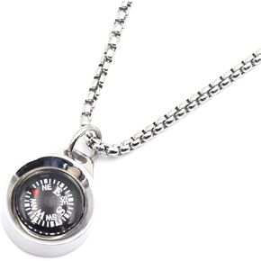 DETUCK Silver Compass Necklace, Navigation Compass Necklace for Women Men Best Friends, Necklace Compass Stylish Jewelry Gift Wrap