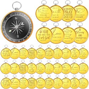 Fumete Compasses Keychain Bulk Christian Gifts Hiking Bible Scripture Vintage Graduate Compasses for Women Men Grandparents Church Pastor Clergy Religious Teacher Appreciation Gifts in Saudi Arabia