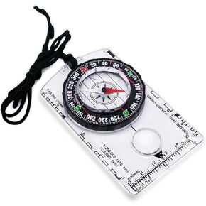 SEMNEANT Orienteering Compass with Ruler, Magnifiers, Professional Field Compass for Map Reading for Hiking, Ideal Gift for Kids, Scouts, and Navigation Enthusiasts