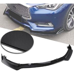 MotorFansClub 3pcs Front Bumper Lip Fit for Infiniti Q60 2017 2018 2019 2020 2021 2022 2023 Splitter Trim Protection Spoiler, Carbon Fiber Style