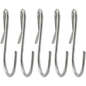 Vkinman 100 PCS S Hooks, S Shaped Metal Hooks, Stainless Steel Hanging Hooks, S Shaped Metal Hangers for Indoor and Outdoor, Kitchen, Bedroom, Office, Wire Shelf, Work Shop
