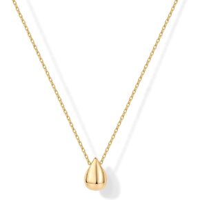 PAVOI 14K Gold Plated Dainty Pear Pendant Necklace for Women | Tear Pendant Necklaces