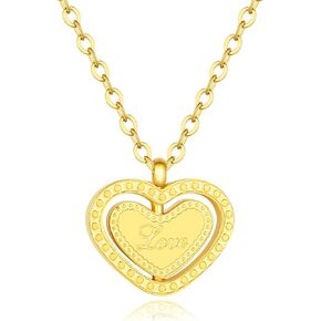 Myrnaist Heart Necklace, 18K Gold-Plated Gold Heart Necklaces for Women Girls Tiny Heart Shape Necklace Jewelry Gifts for Mother, Wife, Daughter