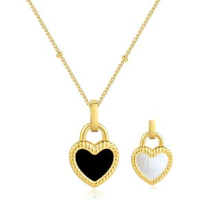 Myrnaist Heart Necklaces, Double-Sided Heart Shape Necklace for Women Girls Timeless Jewelry Gift for Friends, Daughter teen Girls Birthday