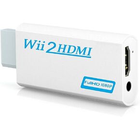Wii to HDMI Converter, Wii to HDMI Adapter 1080P 720P Output Video 3.5mm Jack Audio Supports All Wii Display Models (Black)