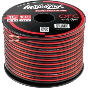 16 AWG Gauge Speaker Wire (OFC) Cable Stereo, Car or Home Theater (100 Feet) by Install Link