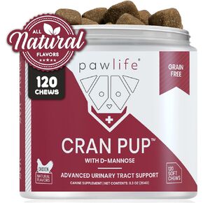 Cranberry Supplements for Dogs| Urinary Tract & Bladder Support| D Mannose & Antioxidants for Support| 120 Veterinarian Formulated Soft Chews| Up to 4-Month Supply