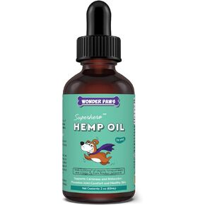 WONDER PAWS Organic Hemp Oil for Dogs – 9,000 mg of Hemp Oil with Alaskan Salmon Oil & Omega 3 Fatty Acids - Hemp for Pets, Joint Health, Anxiety Relief, Calming, Skin & Immune – 60 ml Hemp Oil Drops