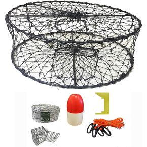 KUFA Sports 30"x10" Foldable Crab Trap with Crabbing Accessory Kits (CT50+CEM1)