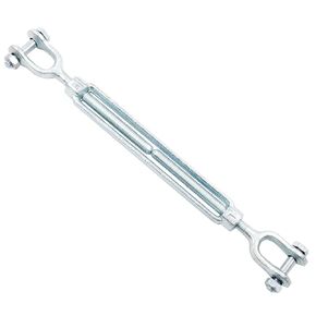 Galvanized Steel Turnbuckle Hook, 3/8" x 6" Jaw and Jaw Turnbuckle, 1200 lbs Working Load Limit Heavy Duty Turnbuckle for Wire Rope Cable Tension, 2 Pcs