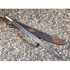 Sword ! Damascus Sword ! Custom Handmade Damascus Viking Sword ! Hunting Sword Outdoor Sword ! with Leather Sheath