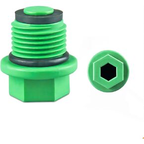 Qrity 8 PCS Hex 1/2" Blanking Plug, Hose Water Tubing Stopper, Fittings End Caps for Pipelines, Prevent Leakage Choke Fitting, Male Thread Pipe Plug Connector with Gaskets -Green