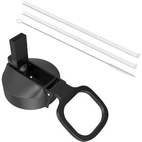 Straw Lid for 32oz, 40oz, 64oz, 87oz, 128oz Water Bottle, Insulated Flip Top Cap of 2.22" Diameter Bottles, BPA-Free Water Flask Accessories with 2 Straws and 1 Brush