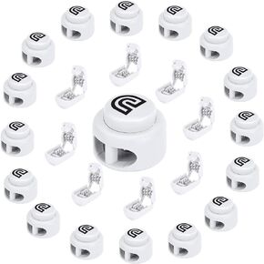 DIFFWAY Cord Locks and End Clips for No Tie Shoelaces, Heavy Duty Toggle Stoppers for Drawstrings