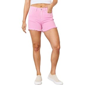 Judy Blue Full Size High Waist Fray Hem Denim Shorts