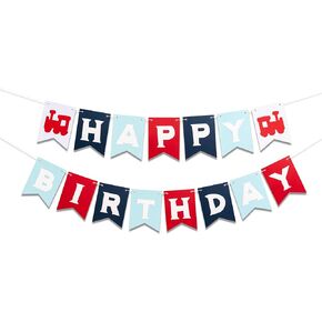 Train Theme Happy Birthday Banner - Colorful Birthday Banner Sign, Party Supplies for Kids Baby Adults Birthday Decorations, Anniversary, Home Decor... 8 Feet