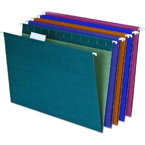 Pendaflex Earthwise by Pendaflex 100% Recycled Hanging Folders, Letter Size, 1/5 Cut, Standard Green, 25 per Box (74517)