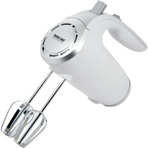 Better Chef Electric Hand Mixer | 5-Speed | Stainless Beaters & Hooks | Attachment Holder | 150-watt (White)