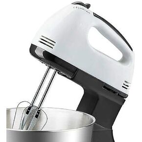 Electric Hand Mixer, Household Egg Beater White Separator Stand Whisk with Dough Hook for Cream baking food