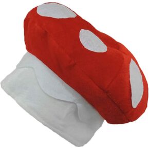 Red & White Spotted Mushroom Plush Novelty Hat