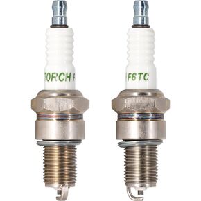 PK2 TORCH F6TC Spark Plug 131-047 Replace for NGK BP6ES Spark Plug, for Bosch W6D Spark Plug, for CHAMPION N9YC Spark Plug, for Honda GX140 GX160 GX200 5.5hp 6.5hp Engine Generator, OEM