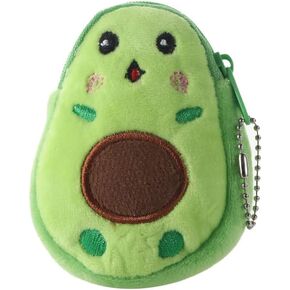 Green Plush Purses Fashion Children Small Coin Purse Cute Avocado Plush Purses Kids Key Case Bag Money Pouch for Women Boys Girls Mini Handbag Automobile Keychains AutomotiveTrim Women's Coin Purses