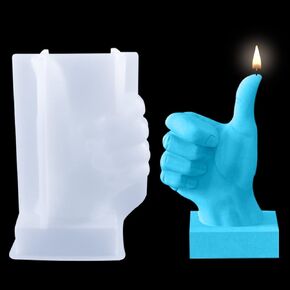 FineInno Victory Gesture Candle Mold, 3D Hand Resin Mold, V-Shaped Finger Silicone Mold Soap Candle Making, DIY Plaster Sculpture Clay Crafts, Home Decor