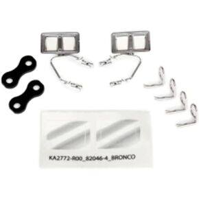 Traxxas Mirrors, Side, Chrome (Left & Right)/ retainers (2)/ Body Clips (4)